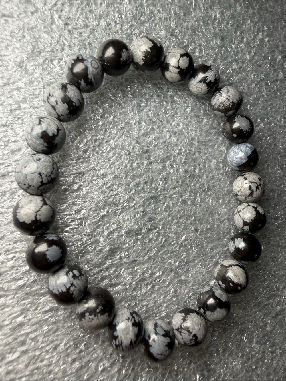 8MM Snowflake Obsidian Natural Crystal Bracelet